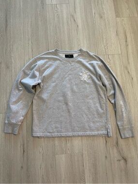 PEACE COLLECTIVE Raptors Embroidered NBA Basketball Grey Heather Crew Sweatshirt
